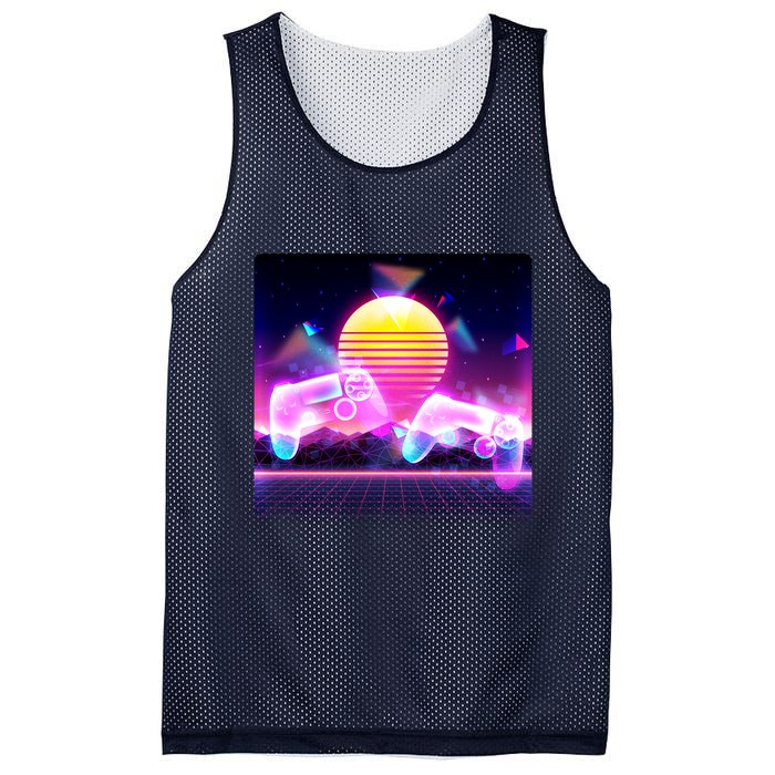 Retro Wave 80's Video Game Controllers Mesh Reversible Basketball Jersey Tank