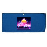 Retro Wave 80's Video Game Controllers Large Microfiber Waffle Golf Towel