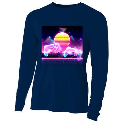 Retro Wave 80's Video Game Controllers Cooling Performance Long Sleeve Crew
