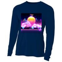 Retro Wave 80's Video Game Controllers Cooling Performance Long Sleeve Crew