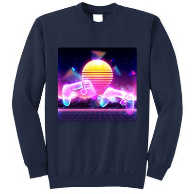 Retro Wave 80's Video Game Controllers Tall Sweatshirt