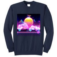 Retro Wave 80's Video Game Controllers Tall Sweatshirt