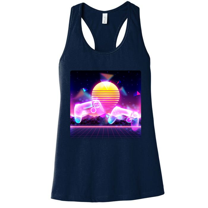 Retro Wave 80's Video Game Controllers Womens Tank Top
