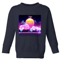 Retro Wave 80's Video Game Controllers Toddler Sweatshirt