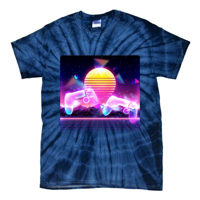Retro Wave 80's Video Game Controllers Tie-Dye T-Shirt