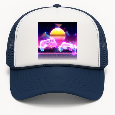 Retro Wave 80's Video Game Controllers Trucker Hat