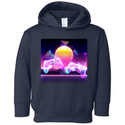 Retro Wave 80's Video Game Controllers Toddler Hoodie