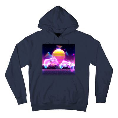 Retro Wave 80's Video Game Controllers Tall Hoodie