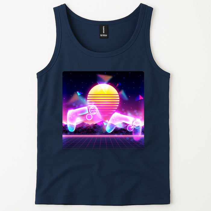 Retro Wave 80's Video Game Controllers Tank Top