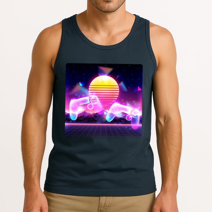 Retro Wave 80's Video Game Controllers Tank Top