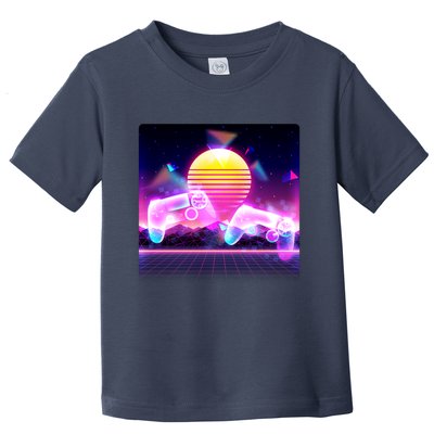 Retro Wave 80's Video Game Controllers Toddler T-Shirt