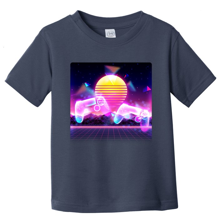 Retro Wave 80's Video Game Controllers Toddler T-Shirt
