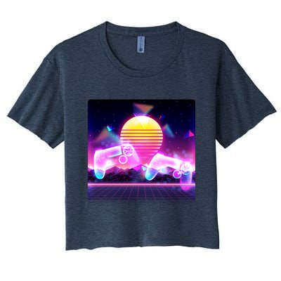 Retro Wave 80's Video Game Controllers Crop Top