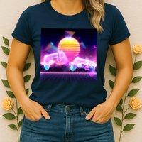 Retro Wave 80's Video Game Controllers Womens T-Shirt