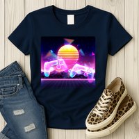 Retro Wave 80's Video Game Controllers Womens T-Shirt