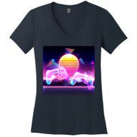 Retro Wave 80's Video Game Controllers Women's V-Neck T-Shirt