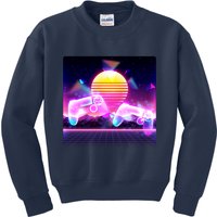 Retro Wave 80's Video Game Controllers Kids Sweatshirt