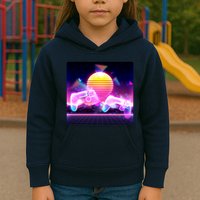 Retro Wave 80's Video Game Controllers Kids Hoodie