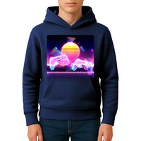 Retro Wave 80's Video Game Controllers Kids Hoodie