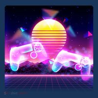 Retro Wave 80's Video Game Controllers Kids T-Shirt