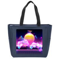 Retro Wave 80's Video Game Controllers Zip Tote Bag