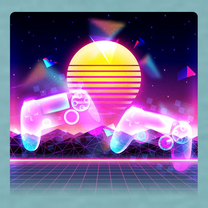 Retro Wave 80's Video Game Controllers Sueded Cloud Jersey T-Shirt
