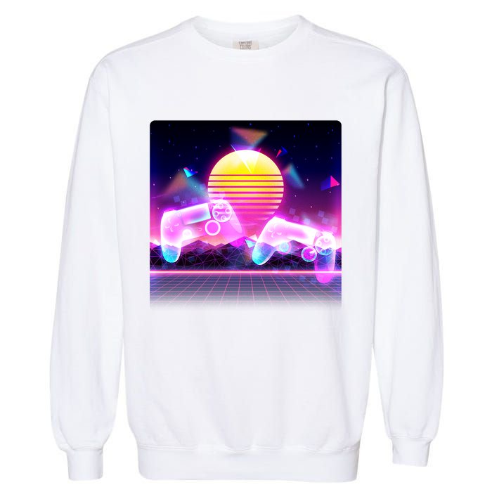 Retro Wave 80's Video Game Controllers Garment-Dyed Sweatshirt