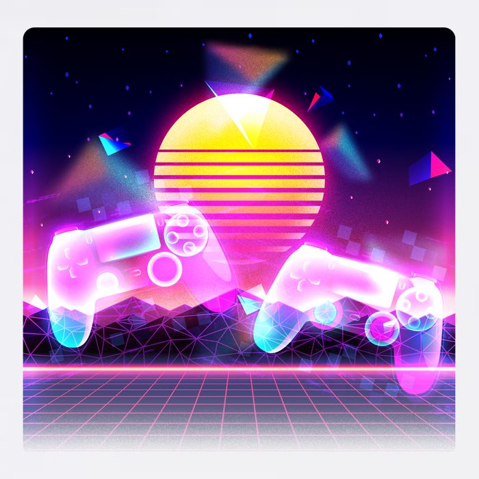 Retro Wave 80's Video Game Controllers Garment-Dyed Sweatshirt