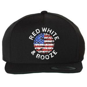 Red White And Booze Drinking Wool Snapback Cap