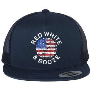 Red White And Booze Drinking Flat Bill Trucker Hat