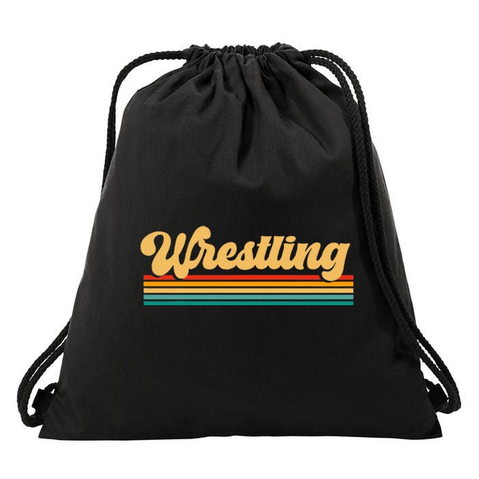 Retro Wrestling Apparel Wrestling Drawstring Bag