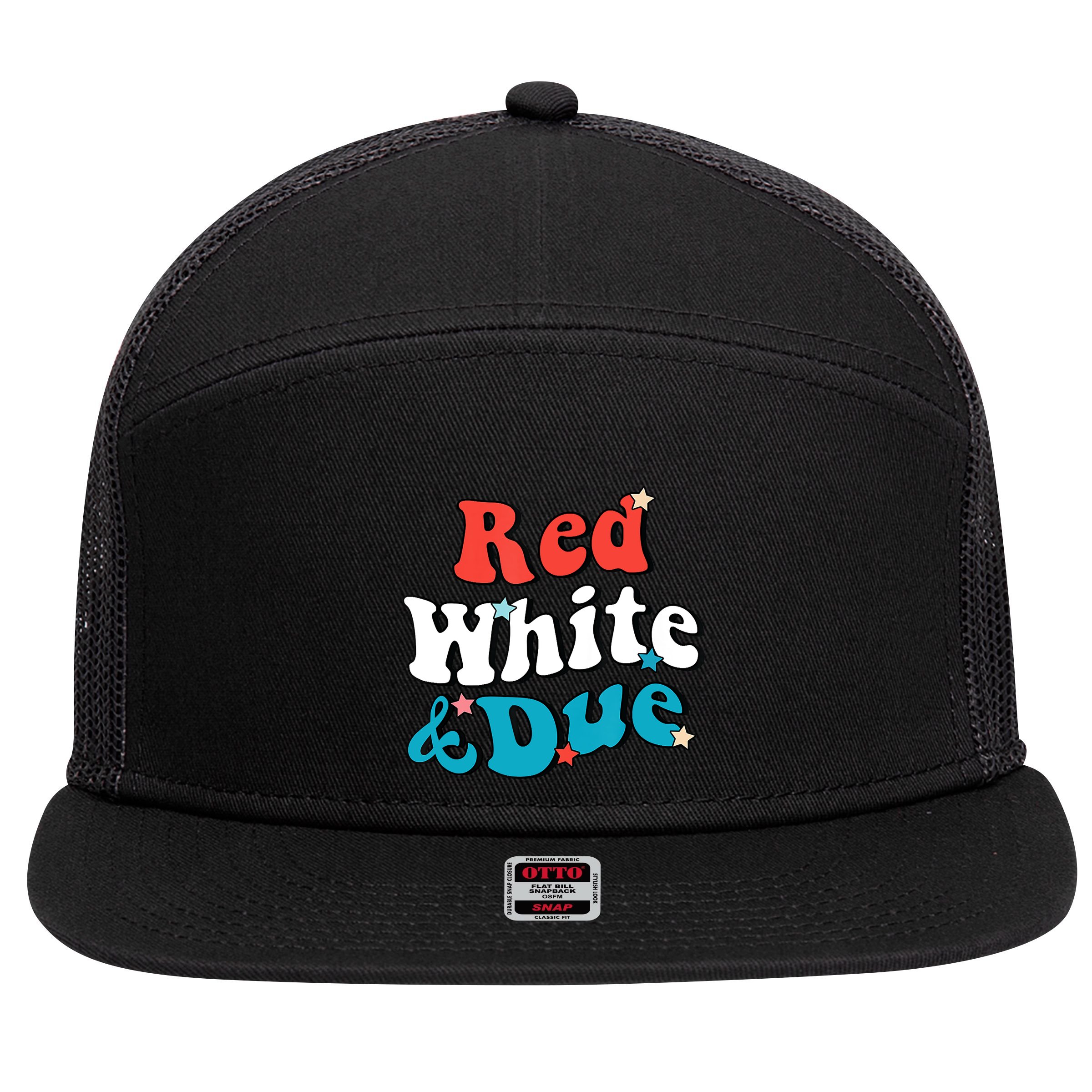 Red White And Due 4th Of July USA Baby Reveal American 7 Panel Mesh Trucker Snapback Hat