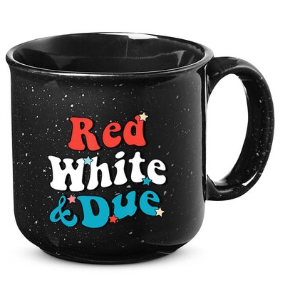 Red White And Due 4th Of July USA Baby Reveal American 15oz Campfire Ceramic Mug