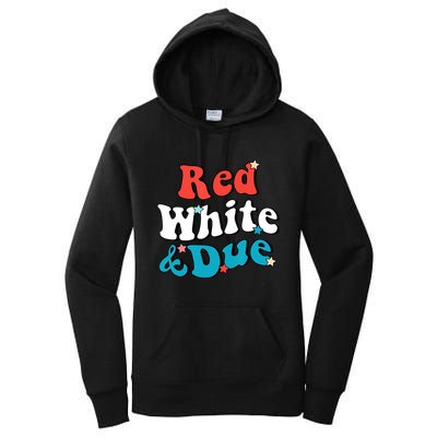 Red White And Due 4th Of July USA Baby Reveal American Women's Pullover Hoodie