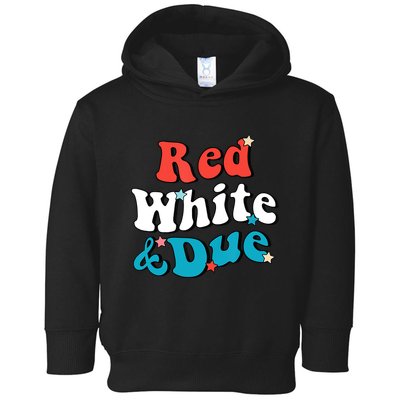 Red White And Due 4th Of July USA Baby Reveal American Toddler Hoodie