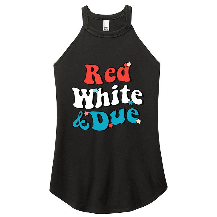 Red White And Due 4th Of July USA Baby Reveal American Women's Perfect Tri Rocker Tank
