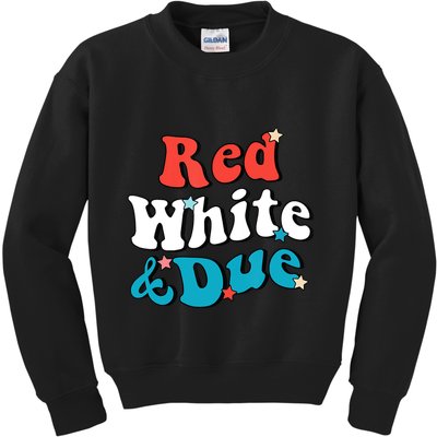 Red White And Due 4th Of July USA Baby Reveal American Kids Sweatshirt