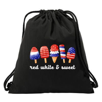 Red White And Sweet 4th Of July Drawstring Bag