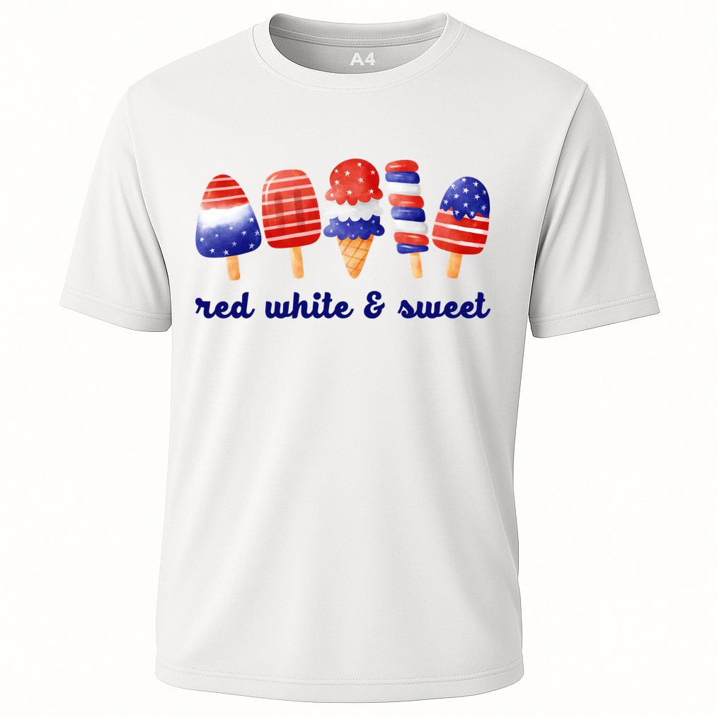 Red White And Sweet 4th Of July Cooling Performance Crew T-Shirt