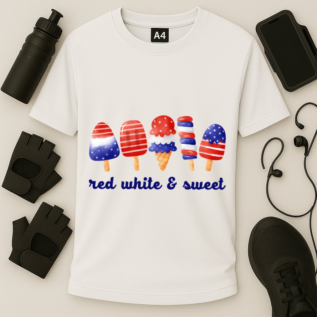 Red White And Sweet 4th Of July Cooling Performance Crew T-Shirt