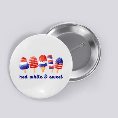 Red White And Sweet 4th Of July Button