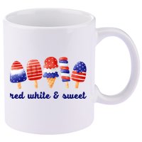 Red White And Sweet 4th Of July 11oz C Handle Ceramic Mug