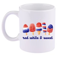 Red White And Sweet 4th Of July 11oz C Handle Ceramic Mug