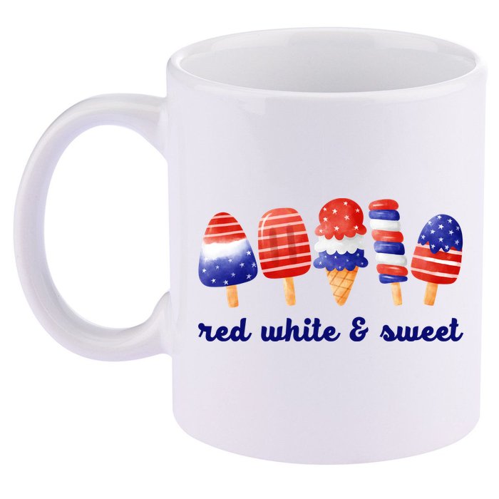 Red White And Sweet 4th Of July 11oz C Handle Ceramic Mug