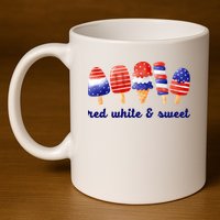 Red White And Sweet 4th Of July 11oz C Handle Ceramic Mug