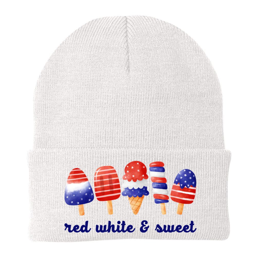 Red White And Sweet 4th Of July Beanie
