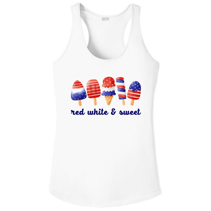 Red White And Sweet 4th Of July Ladies PosiCharge Competitor Racerback Tank