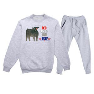 red white and beef Premium Crewneck Sweatsuit Set