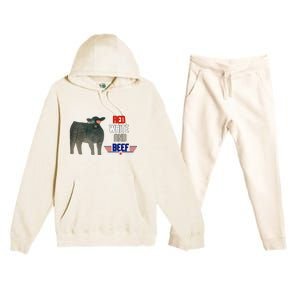 red white and beef Premium Hooded Sweatsuit Set