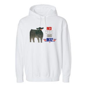 red white and beef Garment-Dyed Fleece Hoodie